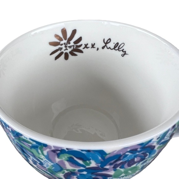 Lilly Pulitzer High Maintenance Round Coffee Mug Set 12 Oz Bright Blue Floral - Picture 8 of 10